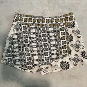 Free People Black and White Patterned Shorts